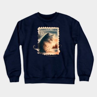 Feline Frost: The Retro Charm Crewneck Sweatshirt